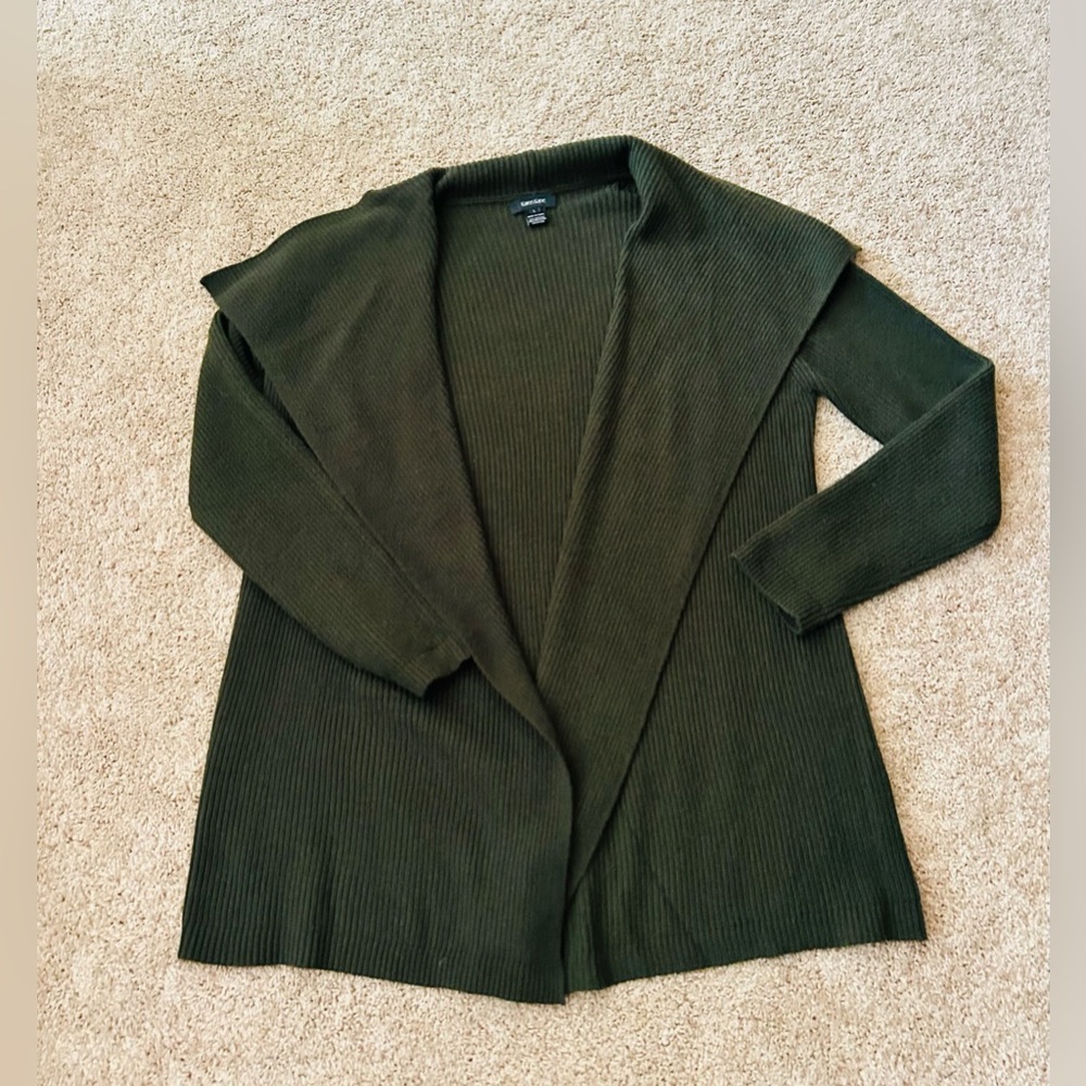 NWOT Karen Kane Olive Draped Open-Front Cardigan, Size Large - Picture 6 of 16